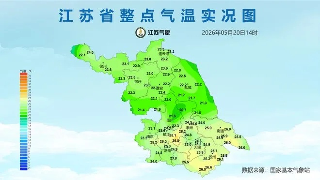 江苏未来一周天气预报，晴雨交替，气温先升后降需防范